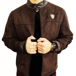 Brown Leather Suede Emporio Jacket (Made in Italy)